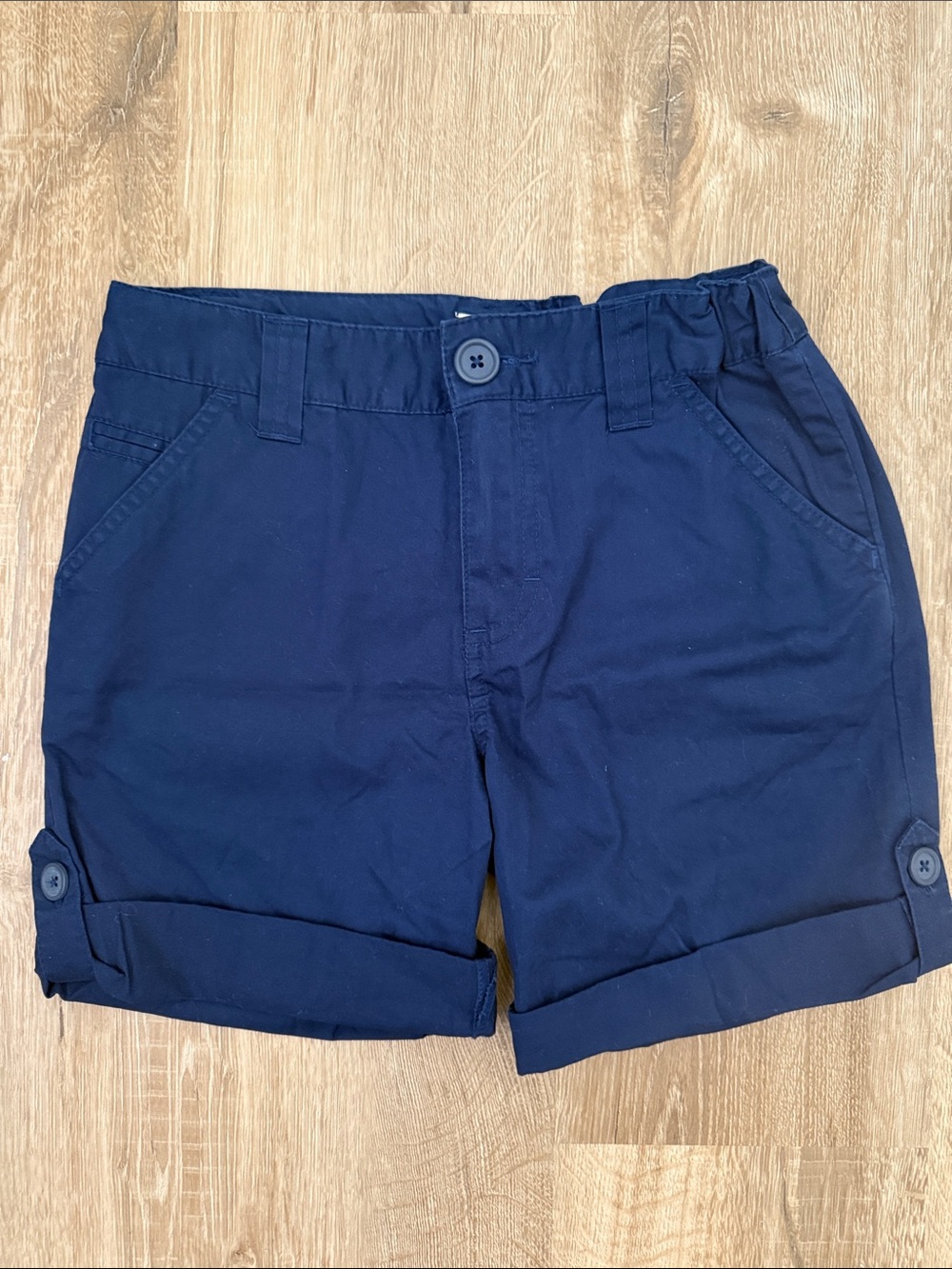 Cherokee Girl’s Navy Roll-Cuff Cotton Shorts